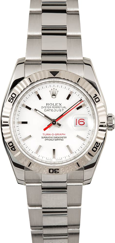 rolex thunderbird white|Rolex turn o graph watch.